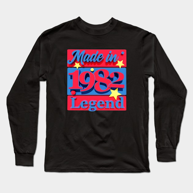 41st Birthday - Made In 1982 Legend Long Sleeve T-Shirt by Kudostees